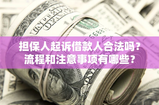 武汉担保人起诉借款人合法吗？流程和注意事项有哪些？