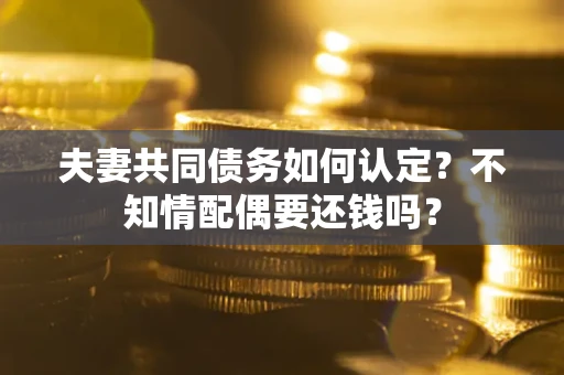 武汉夫妻共同债务如何认定？不知情配偶要还钱吗？