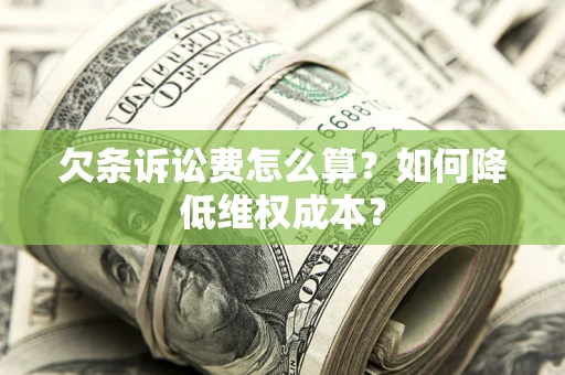 武汉欠条诉讼费怎么算？如何降低维权成本？